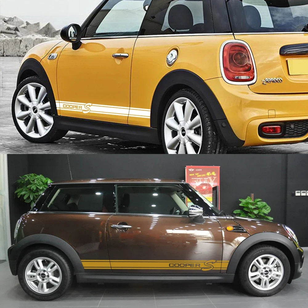 Side Stripe Decals for Mini Cooper (R50, R52, R53, R56, R57, R58, R59, R61) | 2-Piece Vinyl Kit