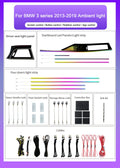 BMW 3 Series F30 RHD Interior 64-Color Dynamic Symphony LED Ambient Light Kit with Armrest Trim 2013 - 2019