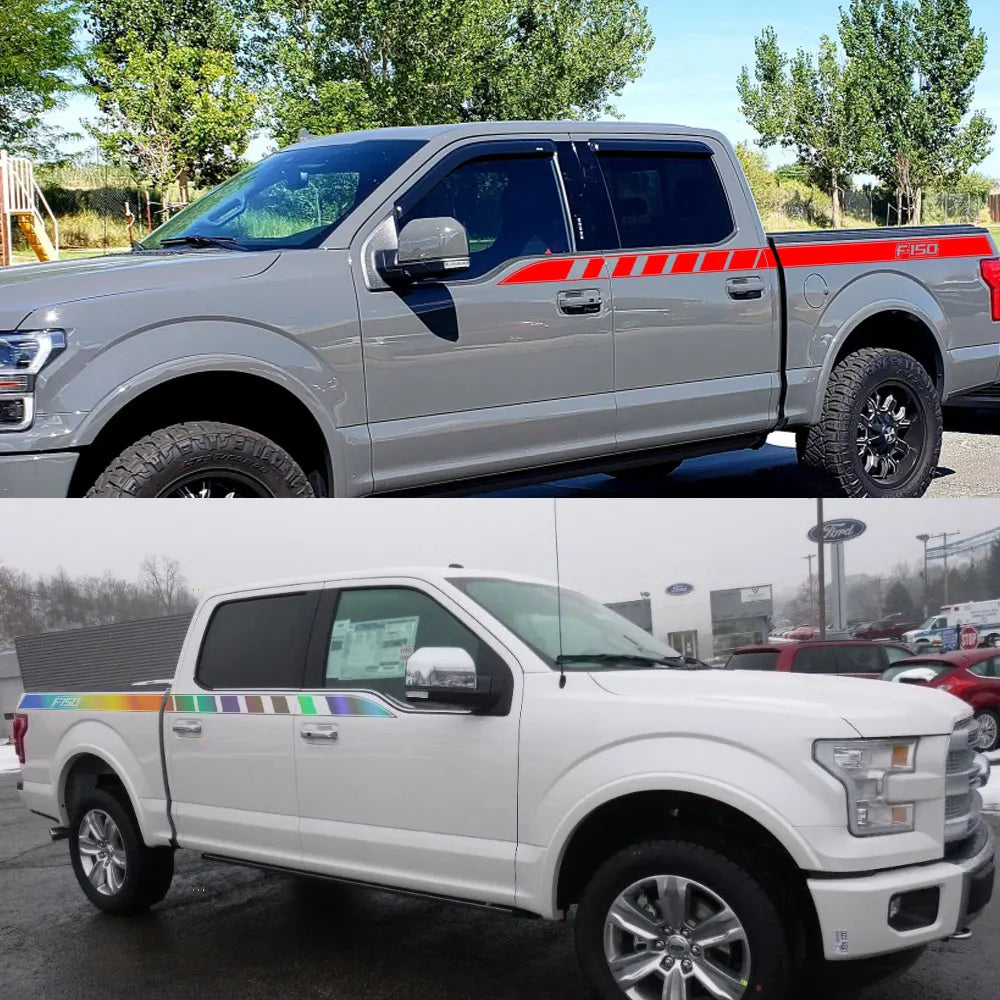 Full-Length Waistline Door Side Decal for Ford F-150 / Raptor / XLT | 2-Piece Pickup Vinyl Graphic