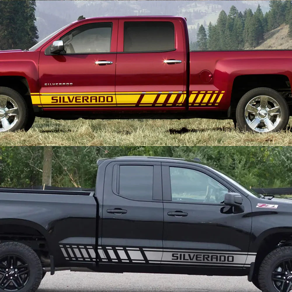 Door Side Stripe Decal for Chevrolet Silverado 1500 LT / LTZ / WT / Trail Boss / RST | Vinyl Truck Sticker