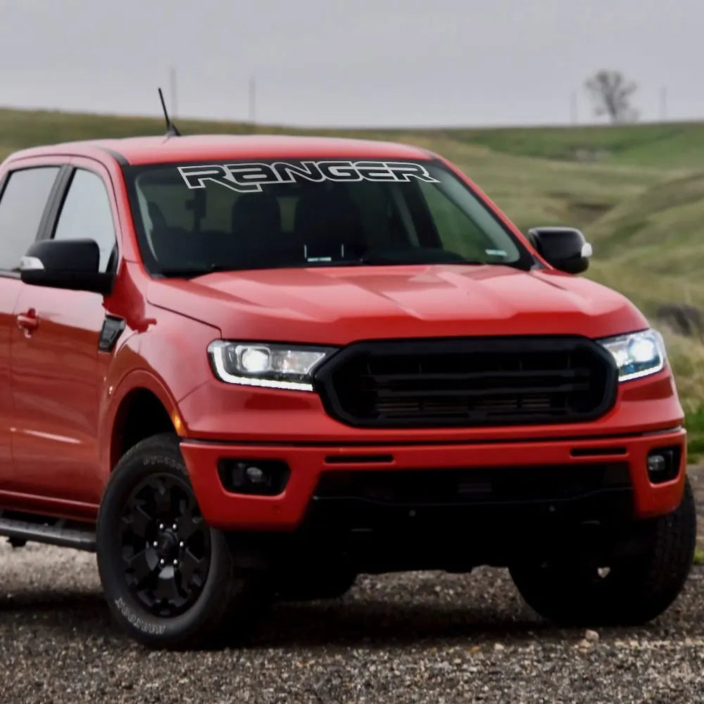 Front Windshield Logo Graphic Decal for Ford Ranger | Custom Vinyl Film Truck Cover