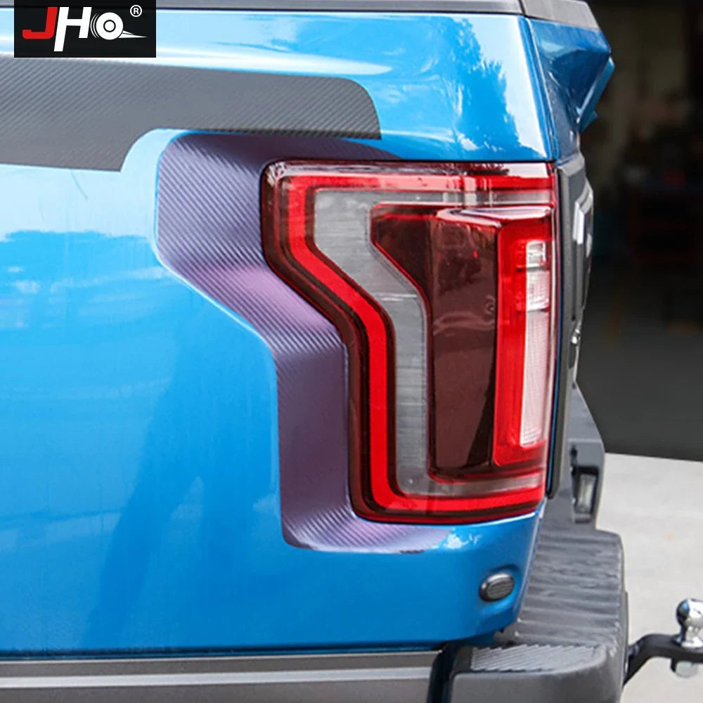 JHO Gradient Carbon Grain Headlight & Tail Lamp Decal for Pickup Trucks | Vinyl Trim
