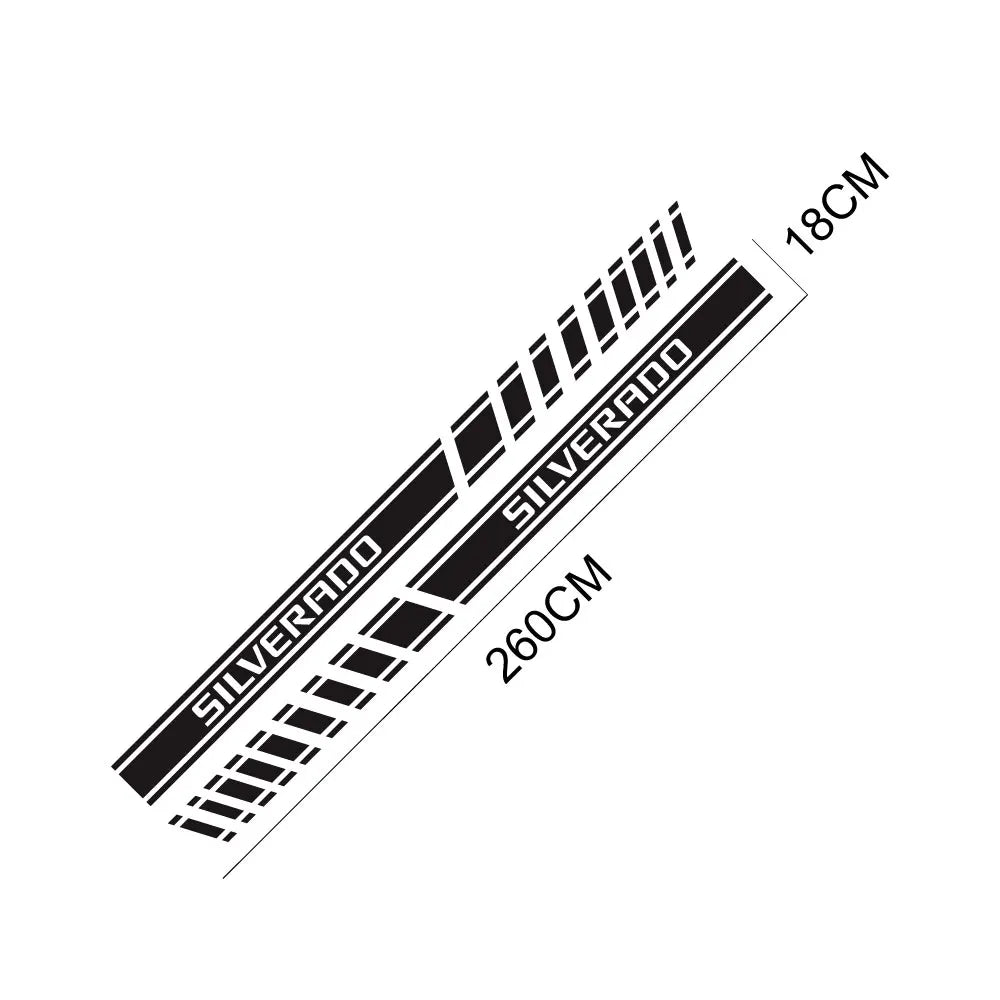 Door Side Stripe Decal for Chevrolet Silverado 1500 LT / LTZ / WT / Trail Boss / RST | Vinyl Truck Sticker
