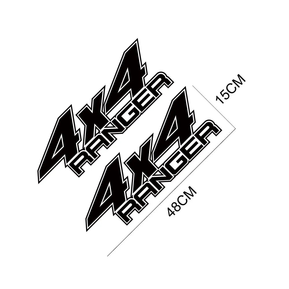 4x4 Rear Bed Side Decal for Ford Ranger Raptor | Pickup Truck Vinyl Graphic