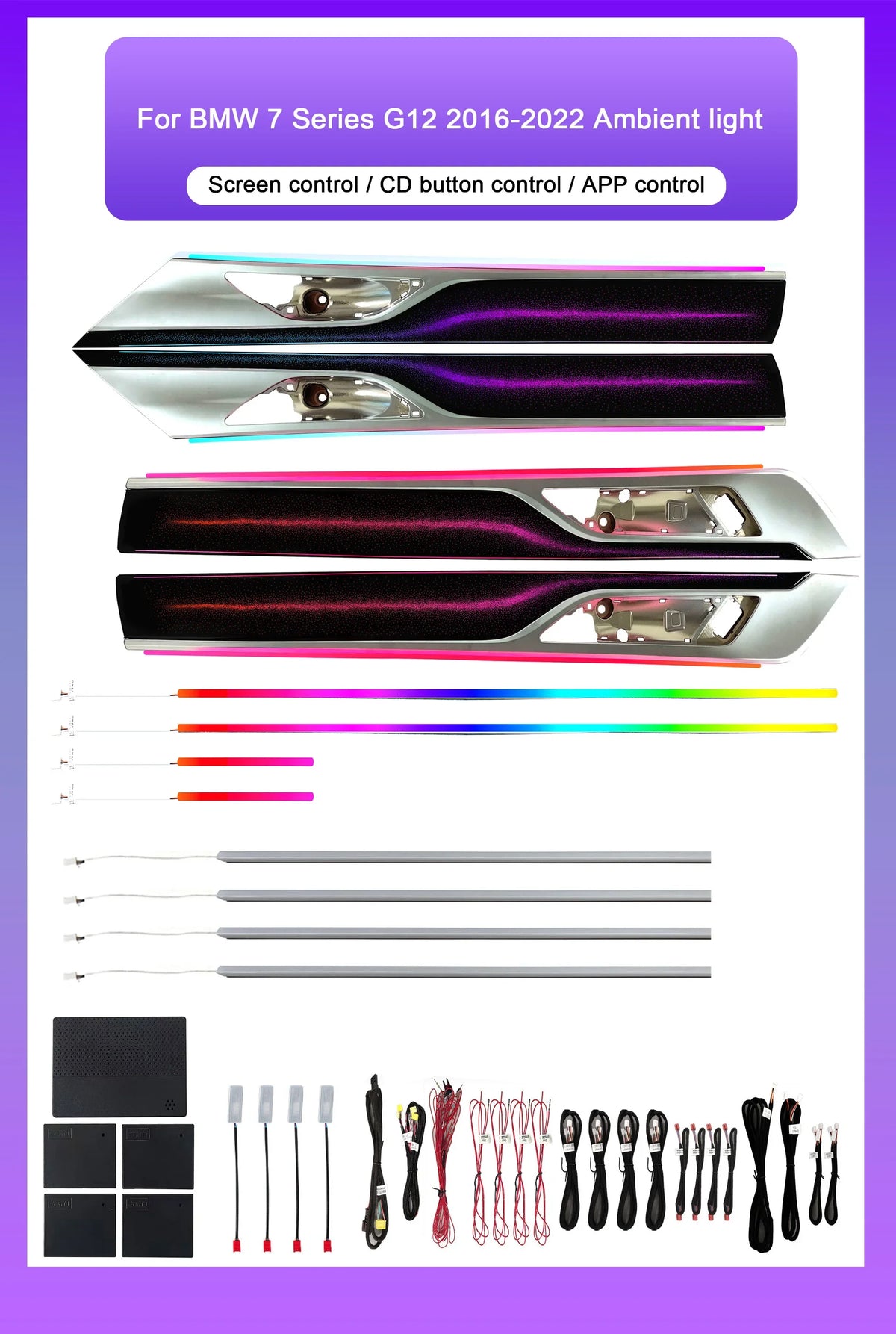 BMW 7 Series G11 / G12 Interior 64-Color Symphony LED Ambient Light Kit 2015 - 2022