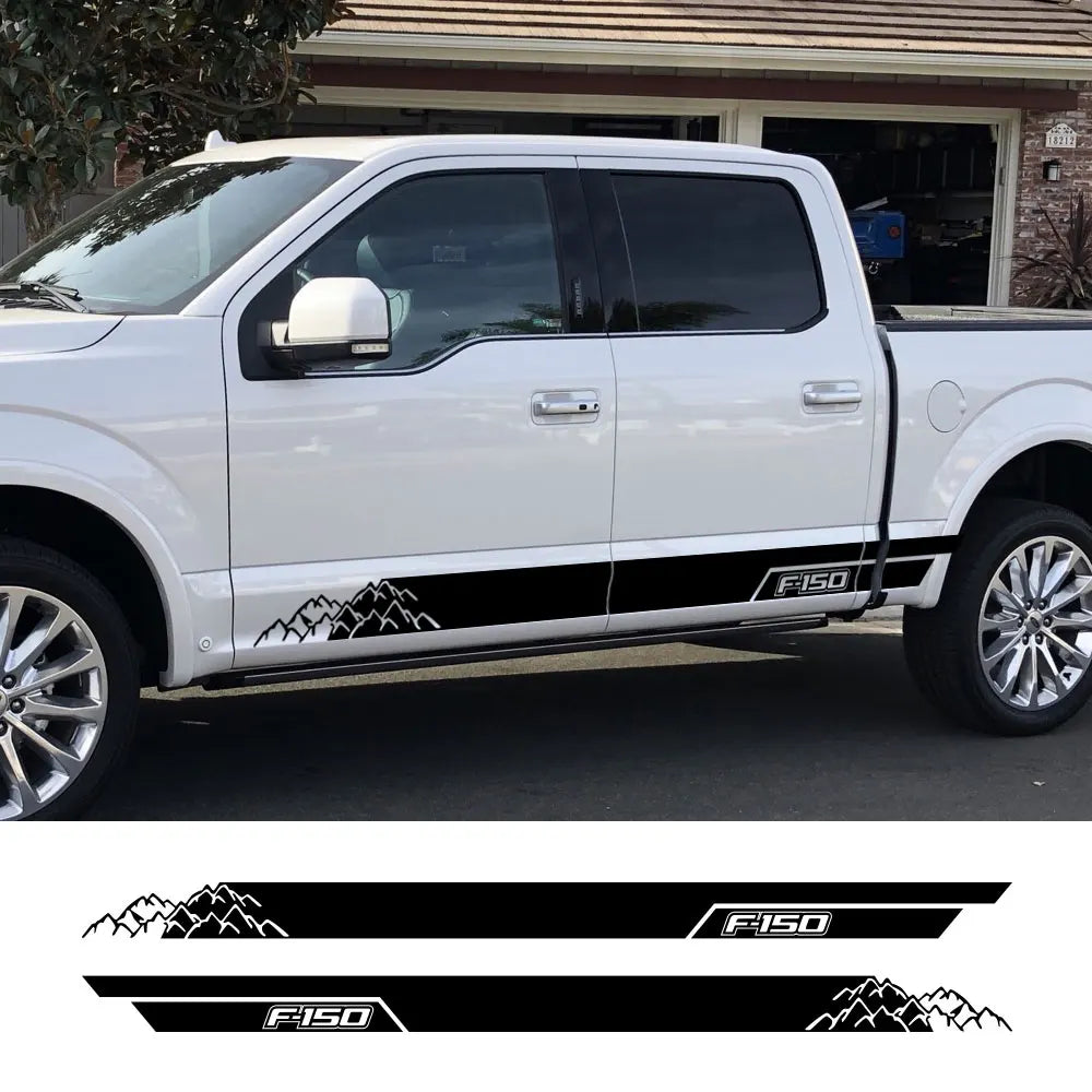 Mountain Stripe Door Side Decal for Ford F-150 Raptor | Full-Length Vinyl Tuning Cover
