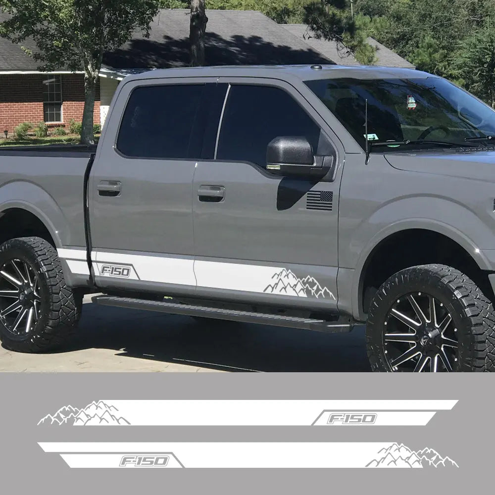 Mountain Stripe Door Side Decal for Ford F-150 Raptor | Full-Length Vinyl Tuning Cover