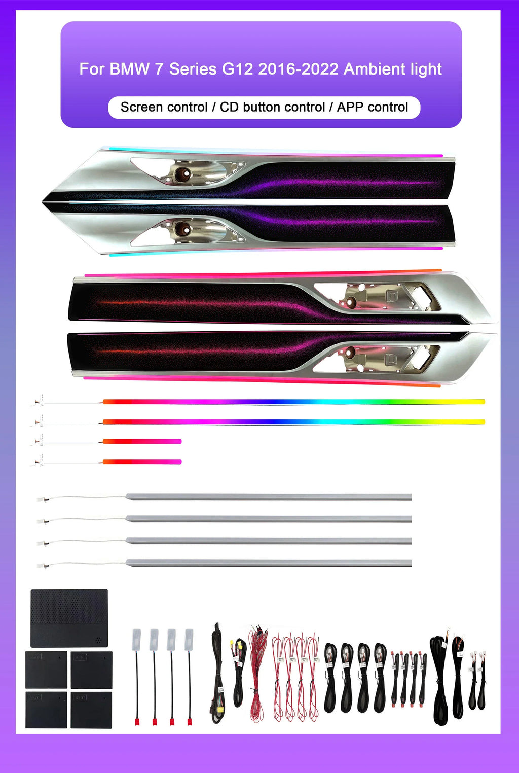 BMW 7 Series G11 / G12 Interior 64-Color Galaxy Style LED Ambient Light Kit 2015 - 2022