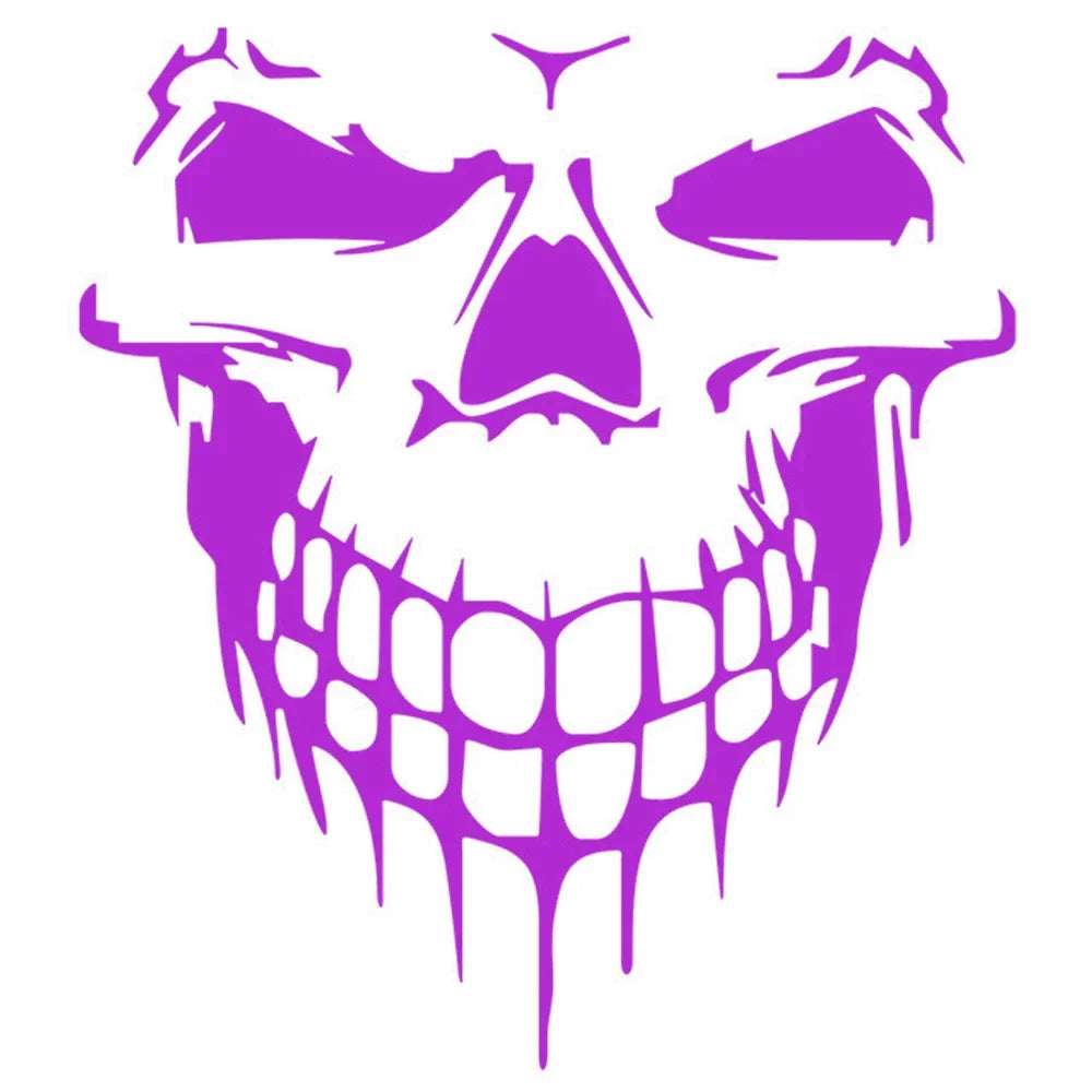 Large Reflective Skull Head Car Decal | 23.2" x 20.9" Vinyl Sticker for Cars, Trucks & Bikes