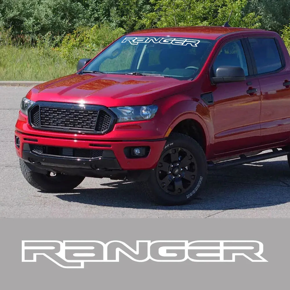 Front Windshield Logo Graphic Decal for Ford Ranger | Custom Vinyl Film Truck Cover