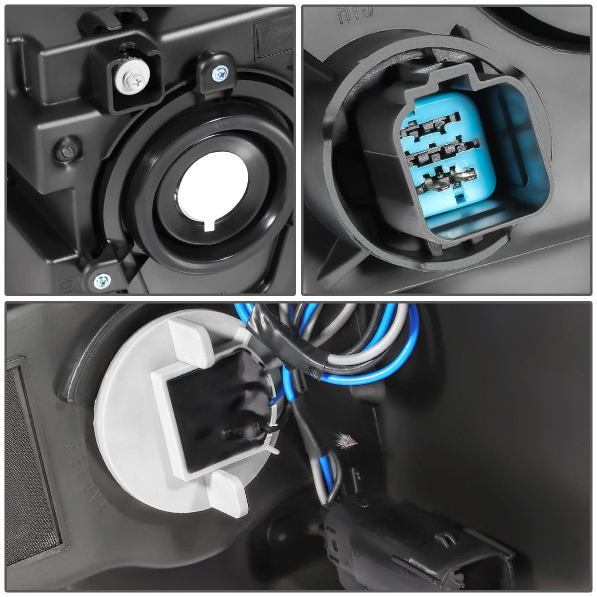 2013-2019 Ford Flex Black Housing Halogen Headlights