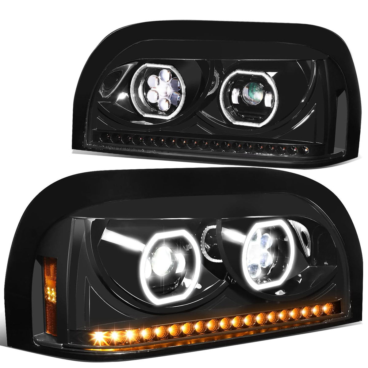 96-10 Freightliner Century Projector Headlights - Black
