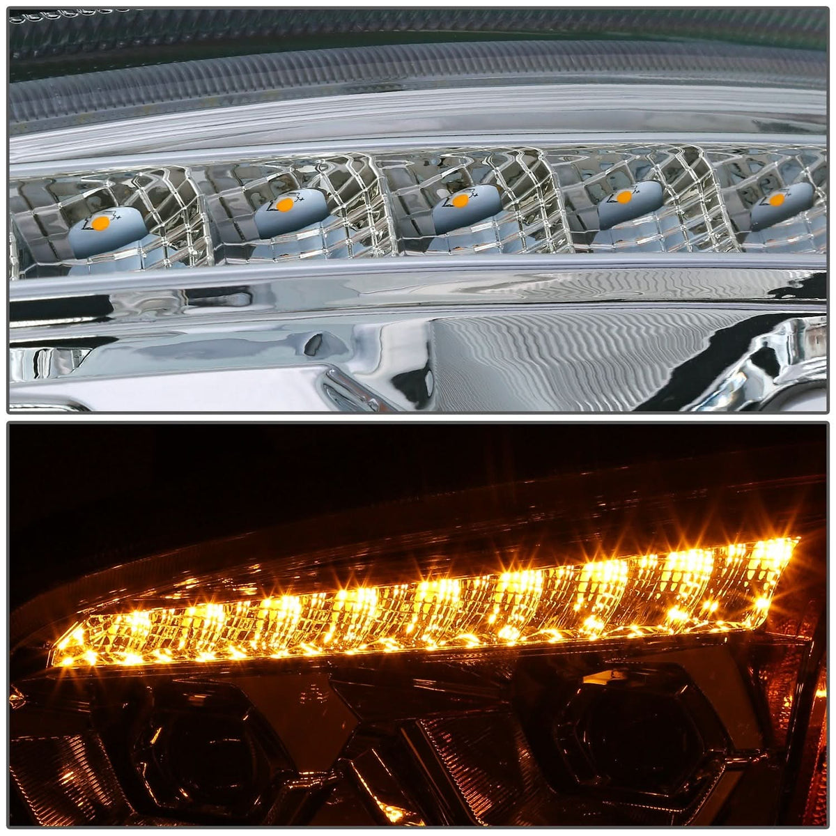 2008-2017 Kenworth T660 LED Sequential Projector Headlights Chrome