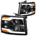 07-13 Chevrolet Silverado LED DRL Headlights - Black Housing