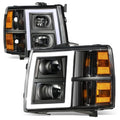 07-14 Chevrolet Silverado Rectangle LED DRL Headlights Black Housing