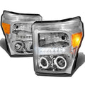 2011-2016 Ford F-250 F-350 F-450 F-550 LED Halo Projector Headlights