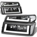 04-12 Chevrolet Colorado LED DRL Headlights Black Housing Clear Corner