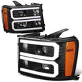 07-13 GMC Sierra 1500 / 07-14 Sierra 2500 3500 Dual U-Bar LED DRL Headlights