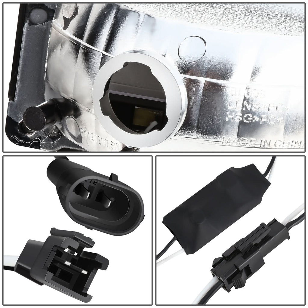Clear Lens Chrome Housing LED Bar Headlights 4PCS