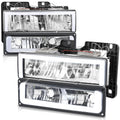 Clear Lens Chrome Housing LED Bar Headlights 4PCS