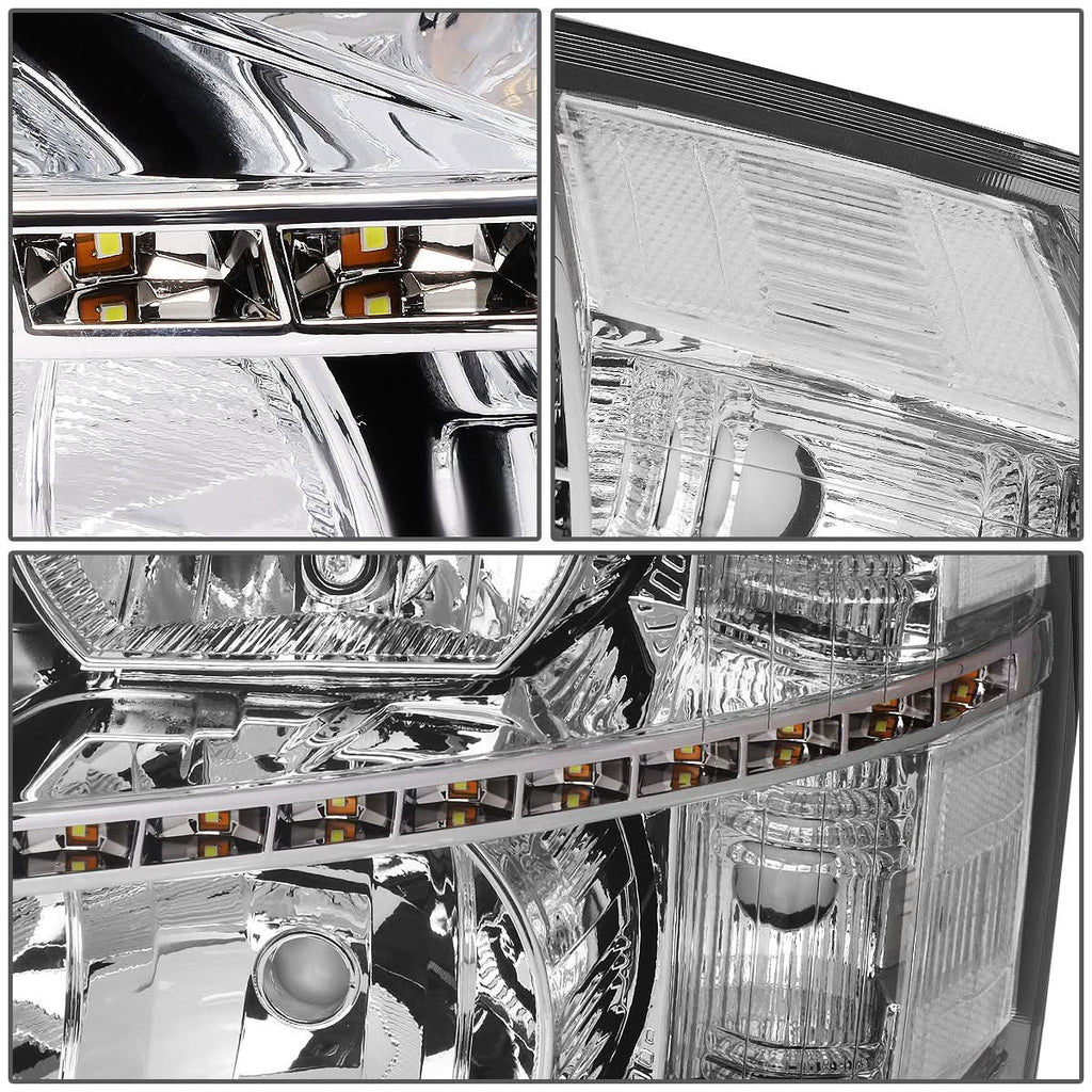 07-14 Chevrolet Silverado LED Reflector Headlights Chrome Housing