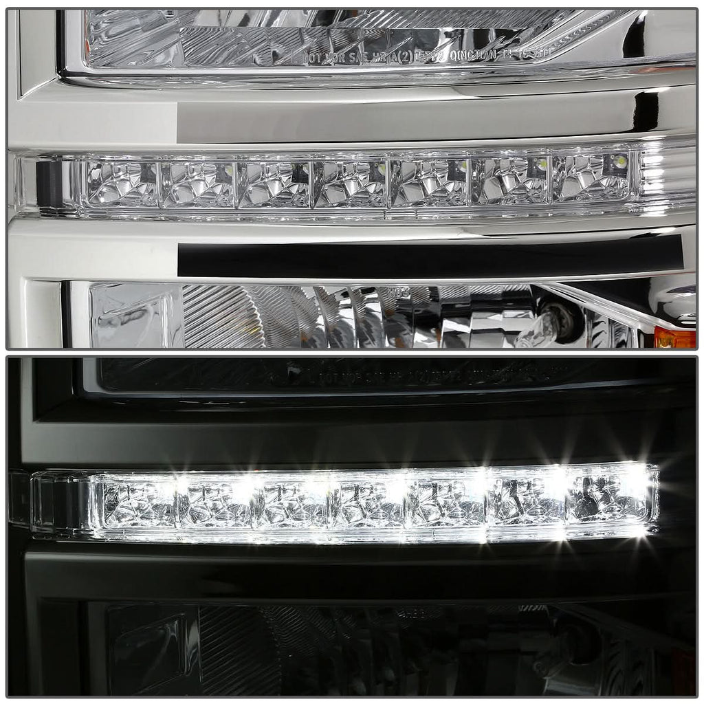 2014-2015 Chevrolet Silverado LED DRL Chrome Headlights