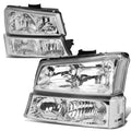 03-06 Chevrolet Silverado / Avalanche Chrome Clear Headlights 4PC Set