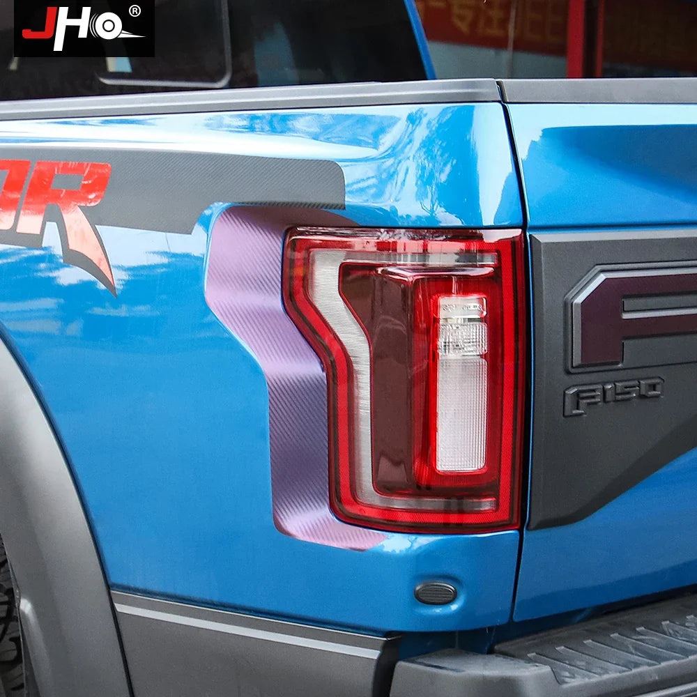 JHO Gradient Carbon Grain Headlight & Tail Lamp Decal for Pickup Trucks | Vinyl Trim