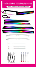BMW 5 Series F10 / F11 / F18 Interior 64-Color Symphony Rainbow LED Ambient Light Bar Kit 2010 - 2017