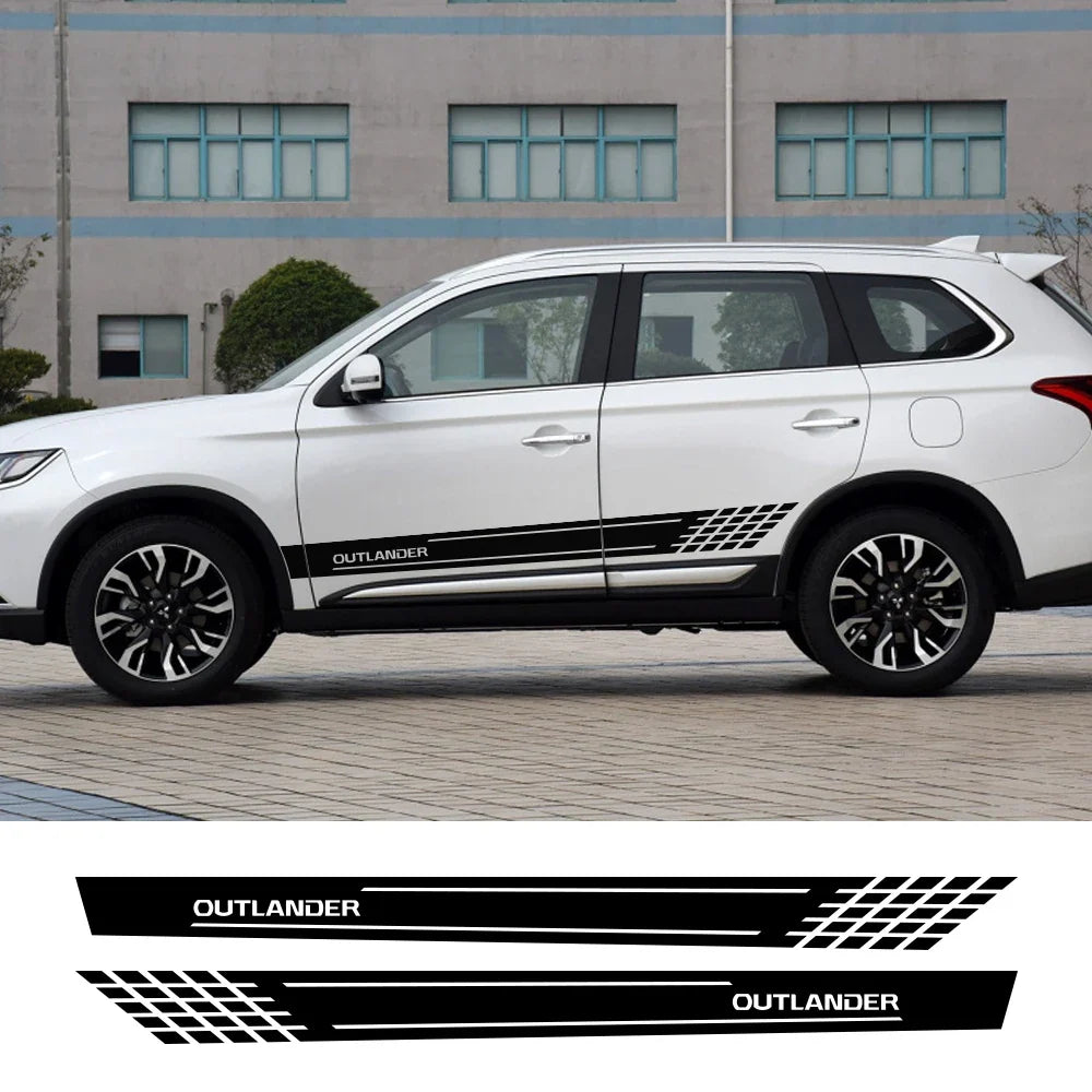 Door Side Skirt Stripe Decal for Mitsubishi Outlander | 2-Piece Vinyl Sticker Kit