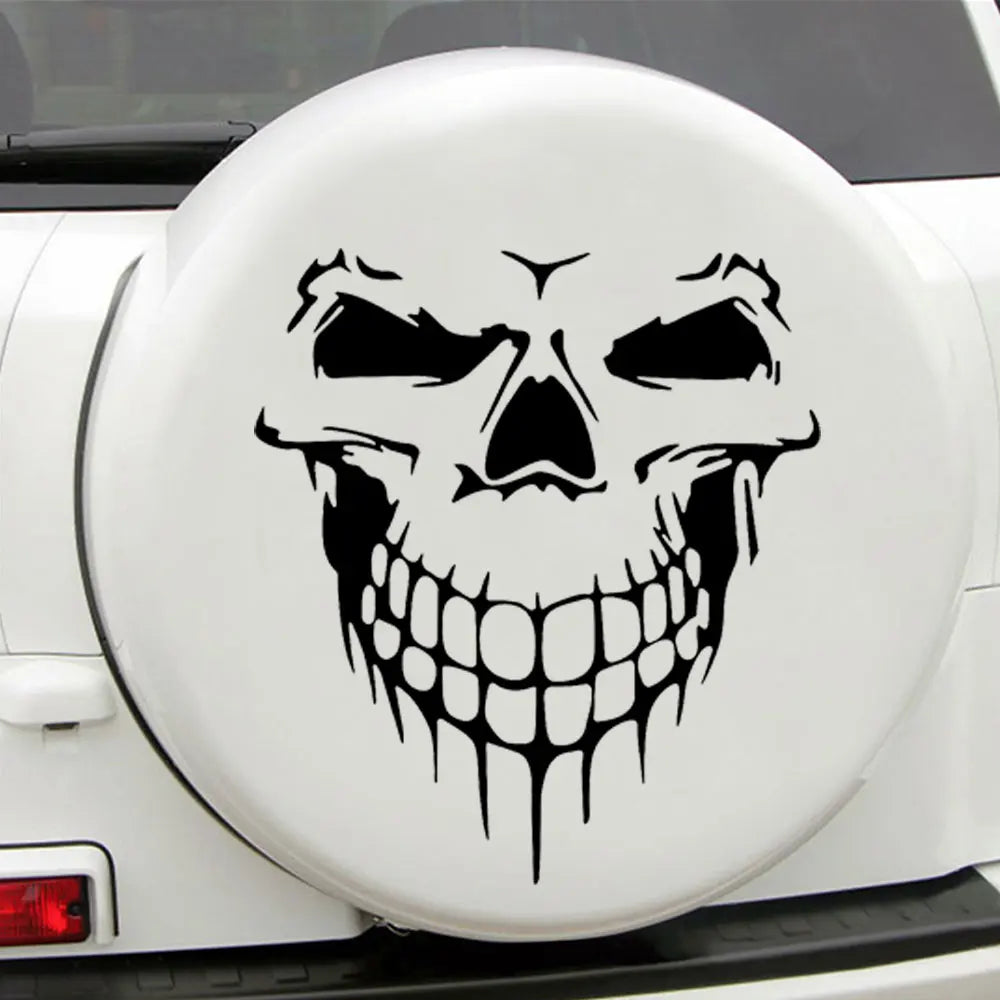 Large Reflective Skull Head Car Decal | 23.2" x 20.9" Vinyl Sticker for Cars, Trucks & Bikes