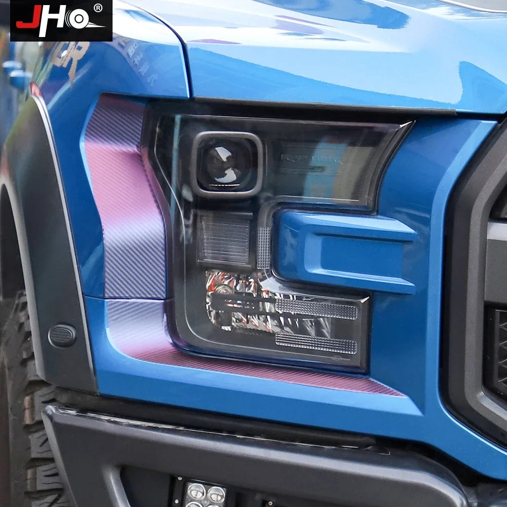JHO Gradient Carbon Grain Headlight & Tail Lamp Decal for Pickup Trucks | Vinyl Trim