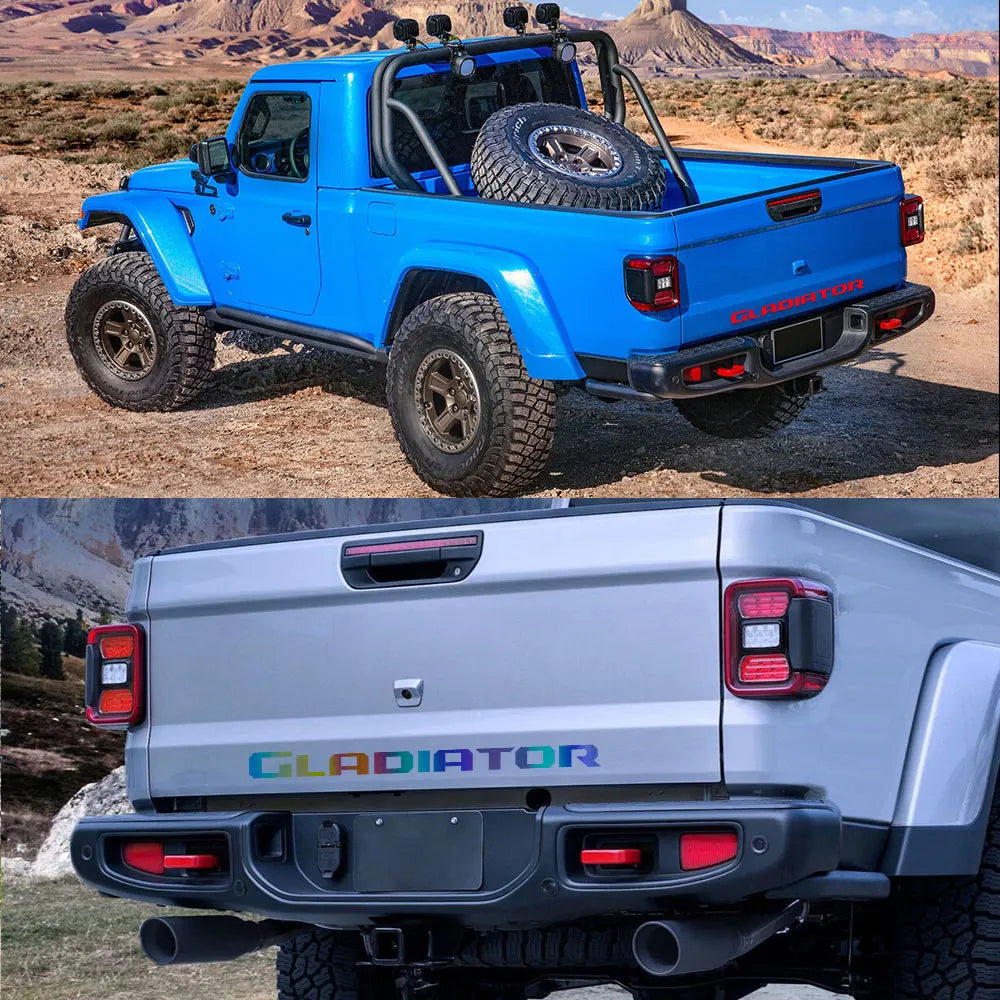 Jeep Gladiator Tailgate Vinyl Letter Decal – Rear Tail Graphic Sticker | 39" Wide | 12 Finishes