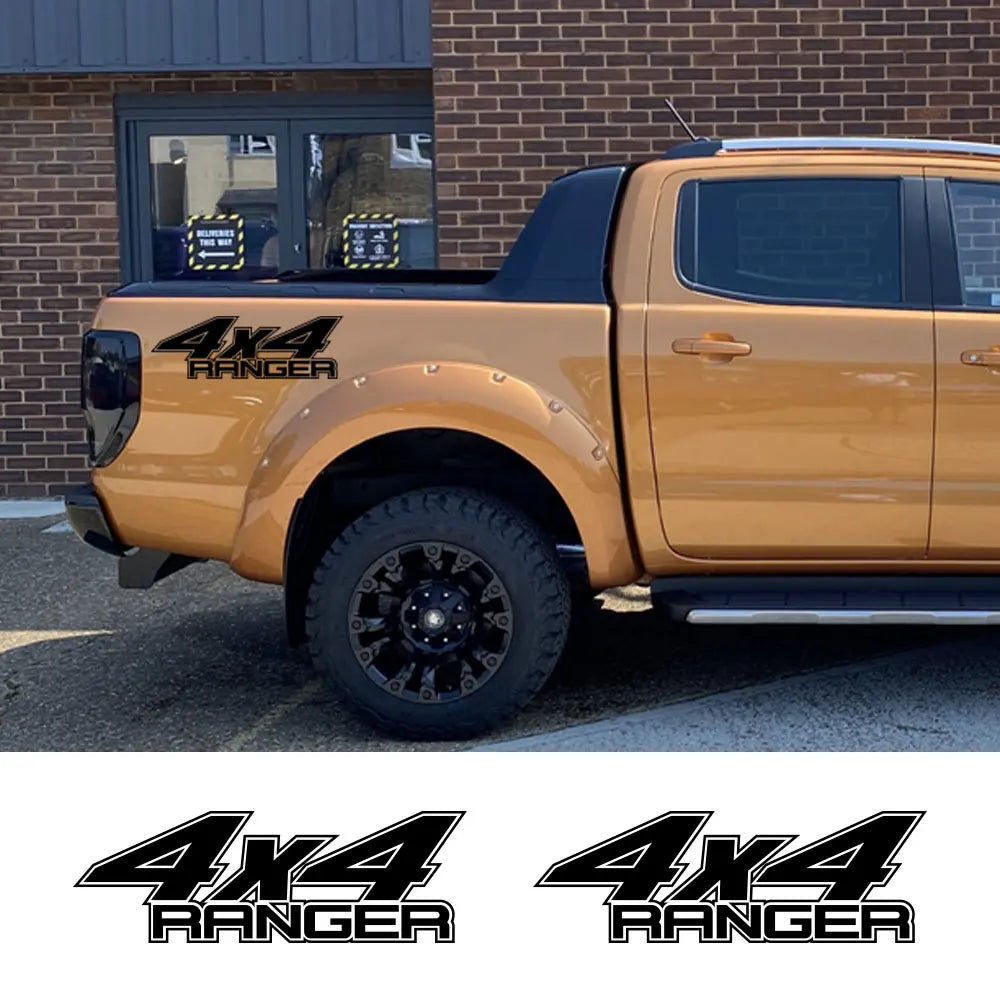 4x4 Rear Bed Side Decal for Ford Ranger Raptor | Pickup Truck Vinyl Graphic