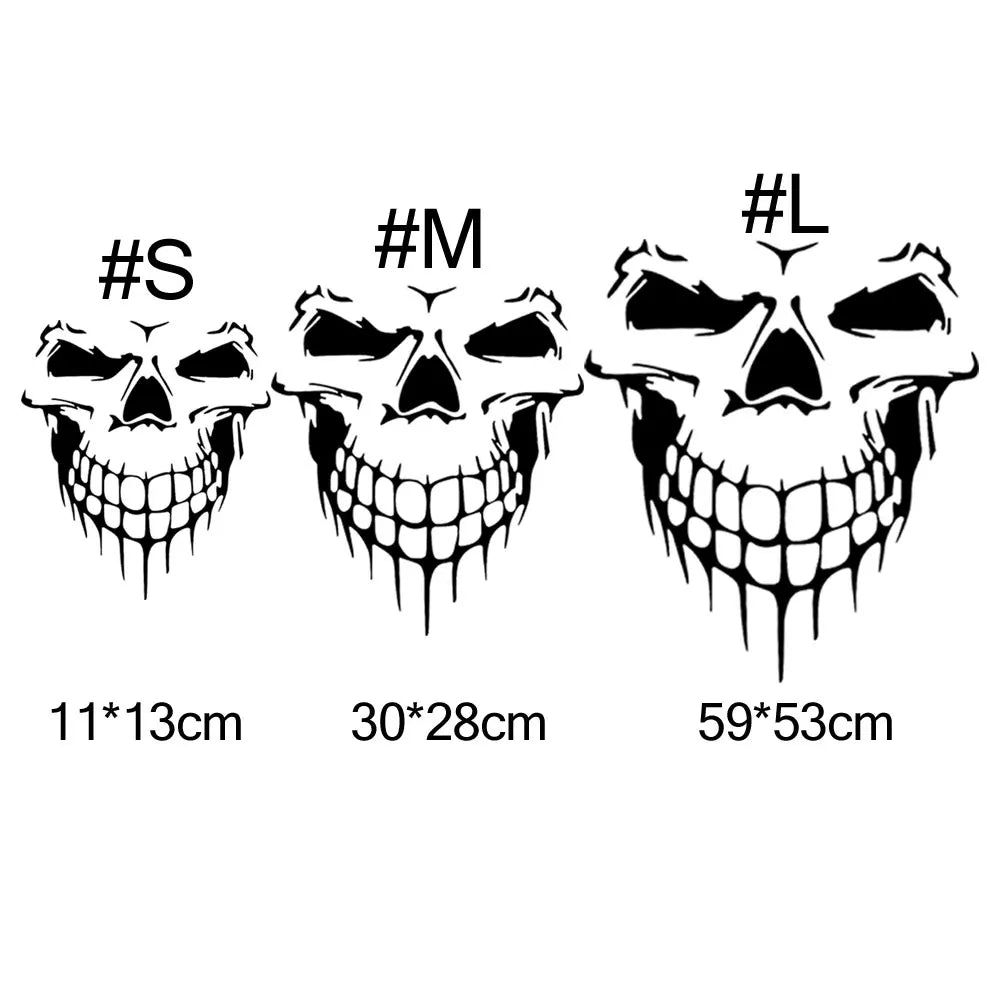 Large Reflective Skull Head Car Decal | 23.2" x 20.9" Vinyl Sticker for Cars, Trucks & Bikes