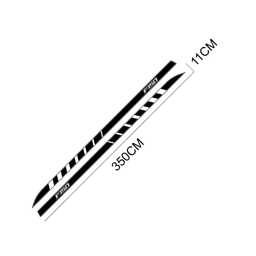 Full-Length Waistline Door Side Decal for Ford F-150 / Raptor / XLT | 2-Piece Pickup Vinyl Graphic