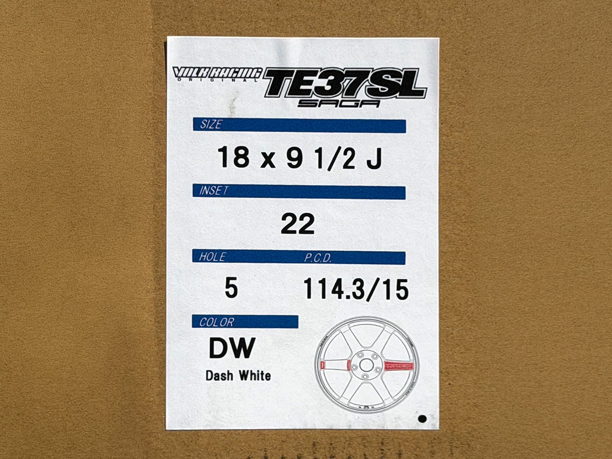 Volk Racing TE37 Saga SL 18x9.5 5x114.3 +22 Dash White (Set of 4)