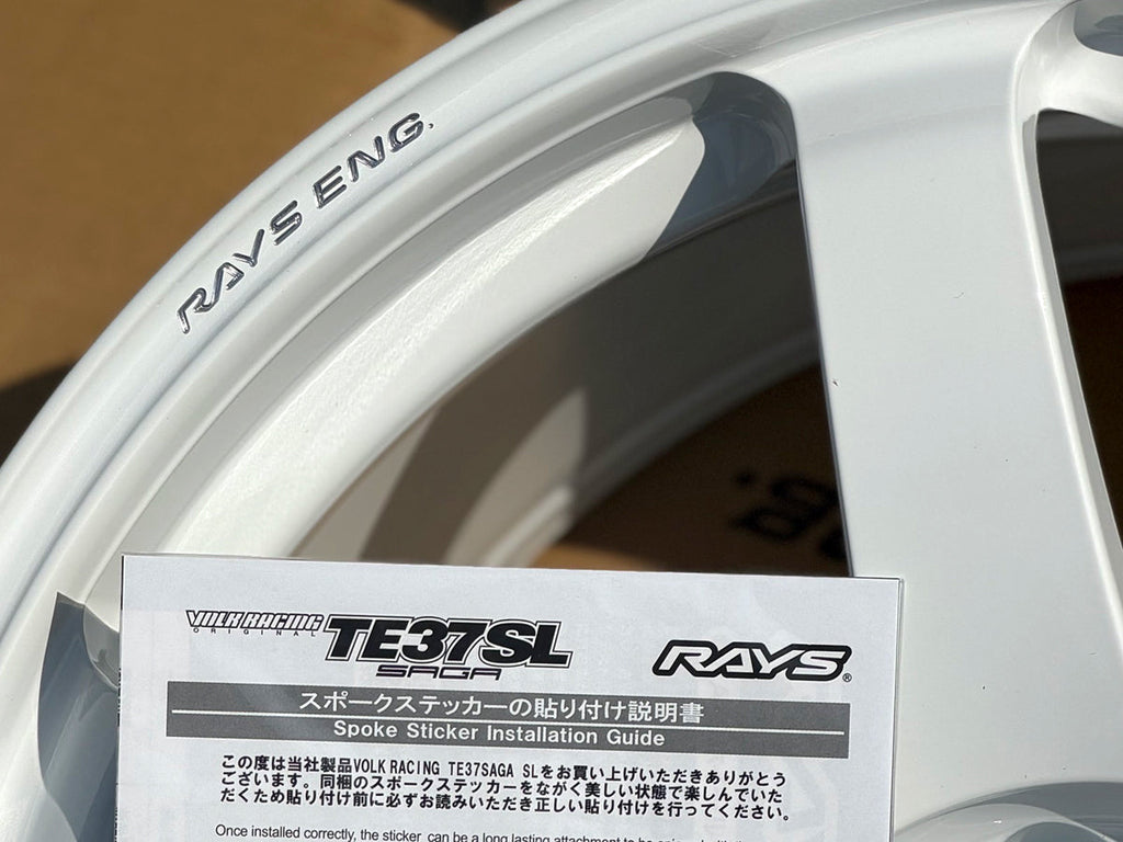 Volk Racing TE37 Saga SL 18x9.5 5x114.3 +22 Dash White (Set of 4)