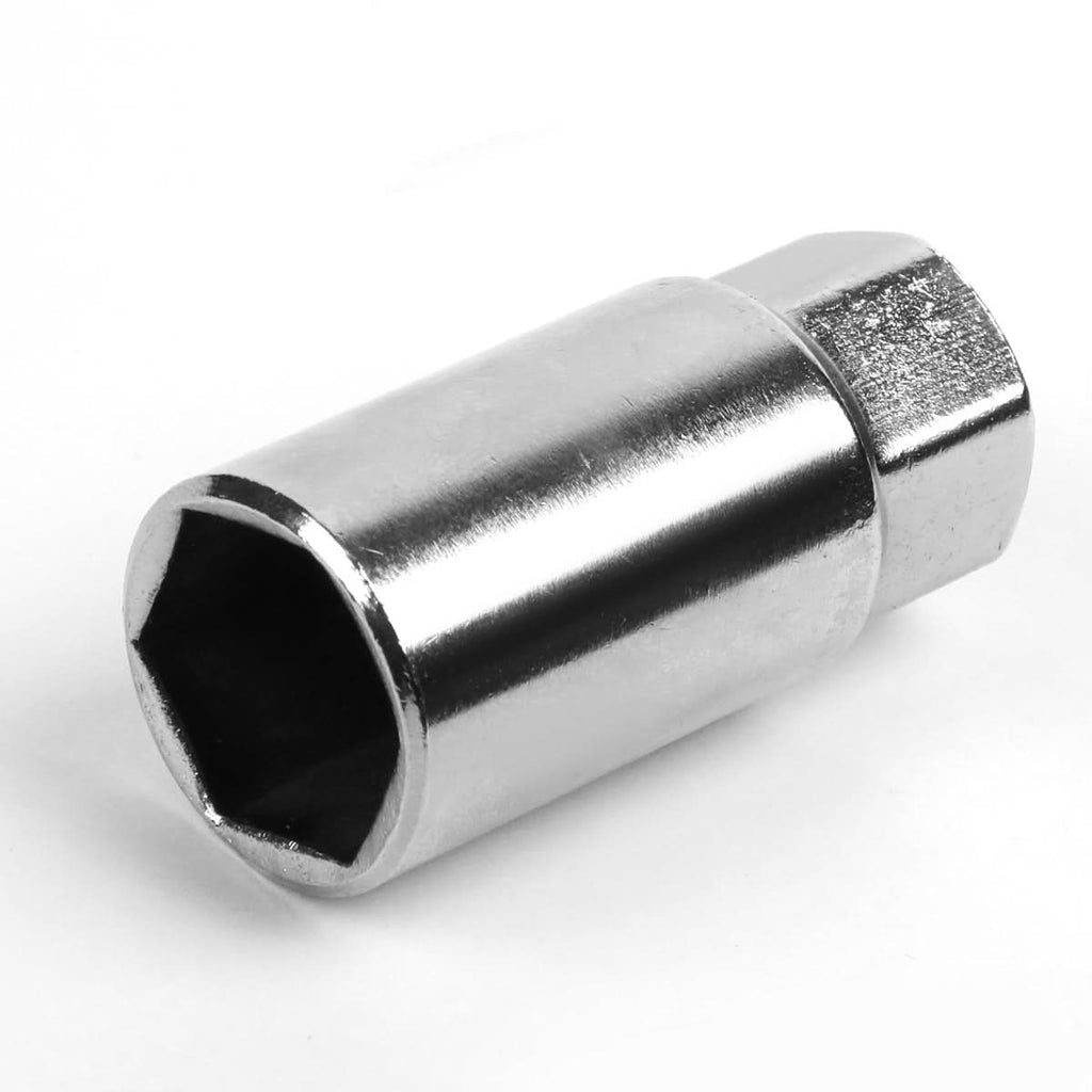 Aluminum Close-End Lug Nuts 35MM M12X1.5 20PCS w/ Adapter Silver