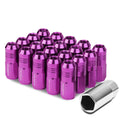 M12 x 1.25 Extended Closed End Lug Nuts 50mm Purple Aluminum 20pc