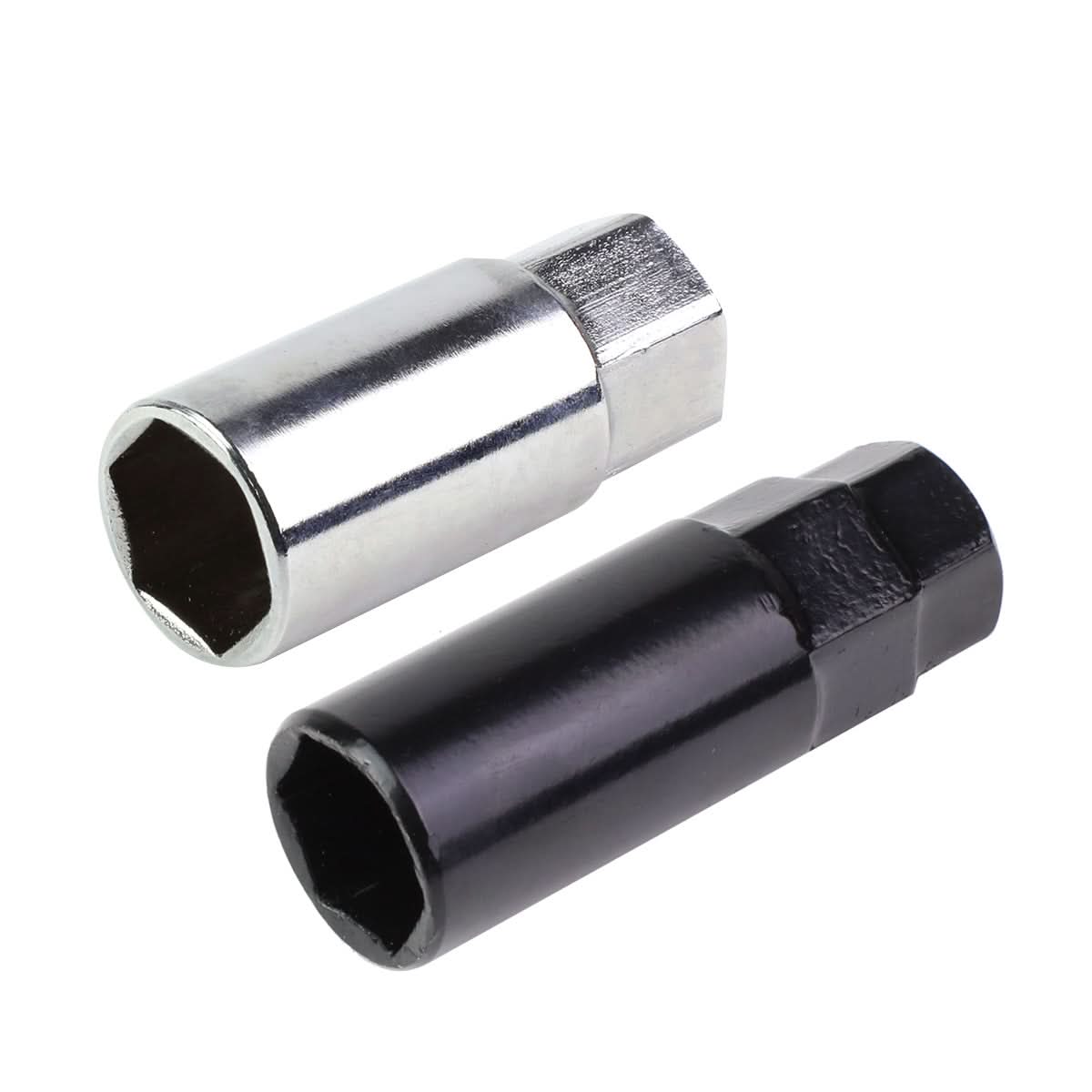 M12 x 1.25 Aluminum Lug Nuts 20pc Set Extended Black Acorn