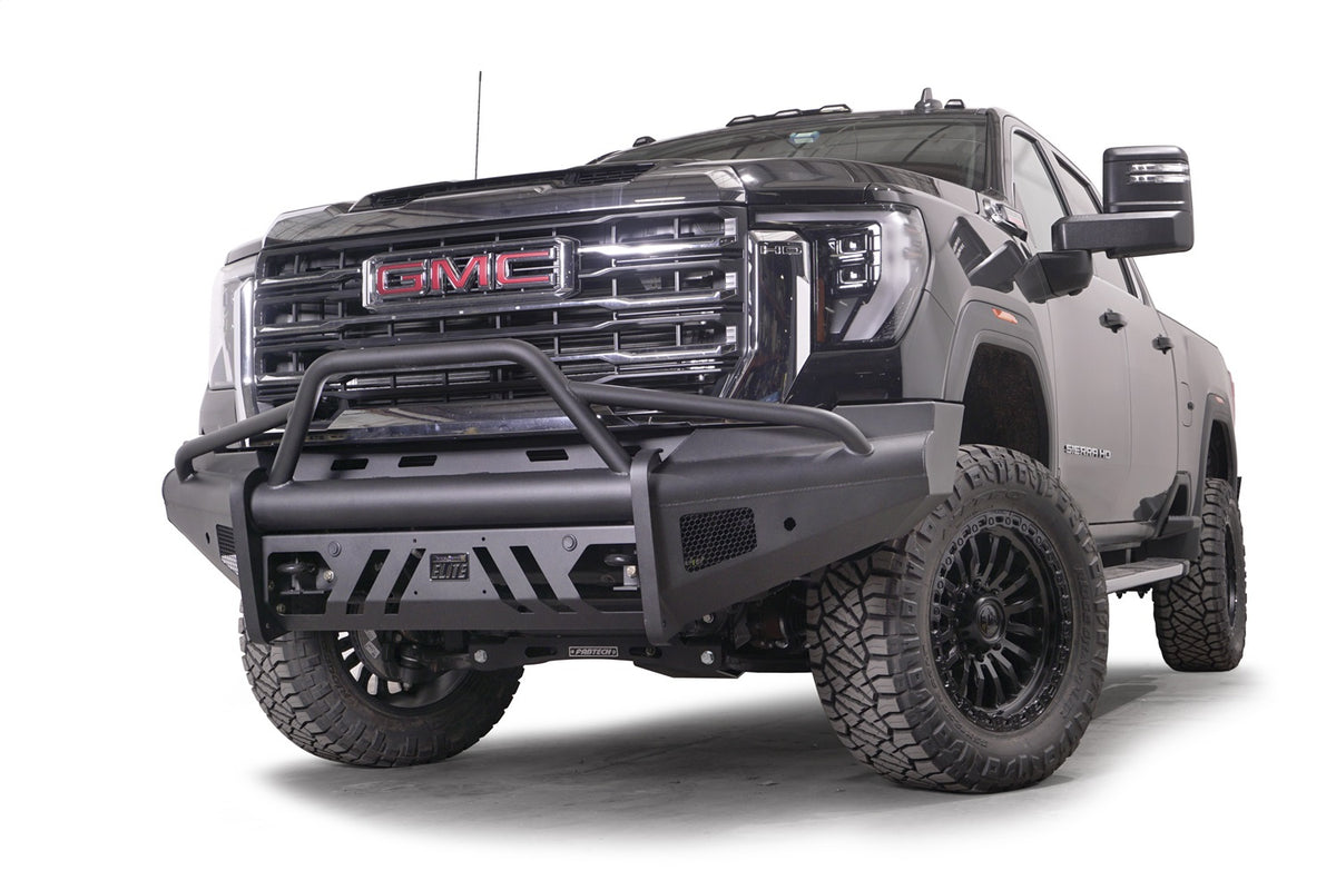 Black Steel Elite Front Bumper • GMC Sierra 2500HD–3500HD