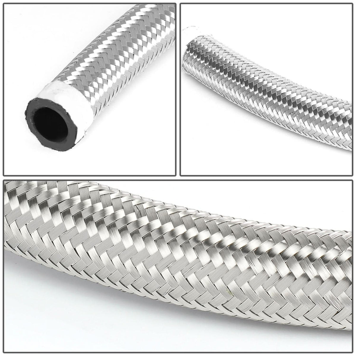 Oil Feed Lines Kit Stainless Steel 40" with 10AN Return Drain Line