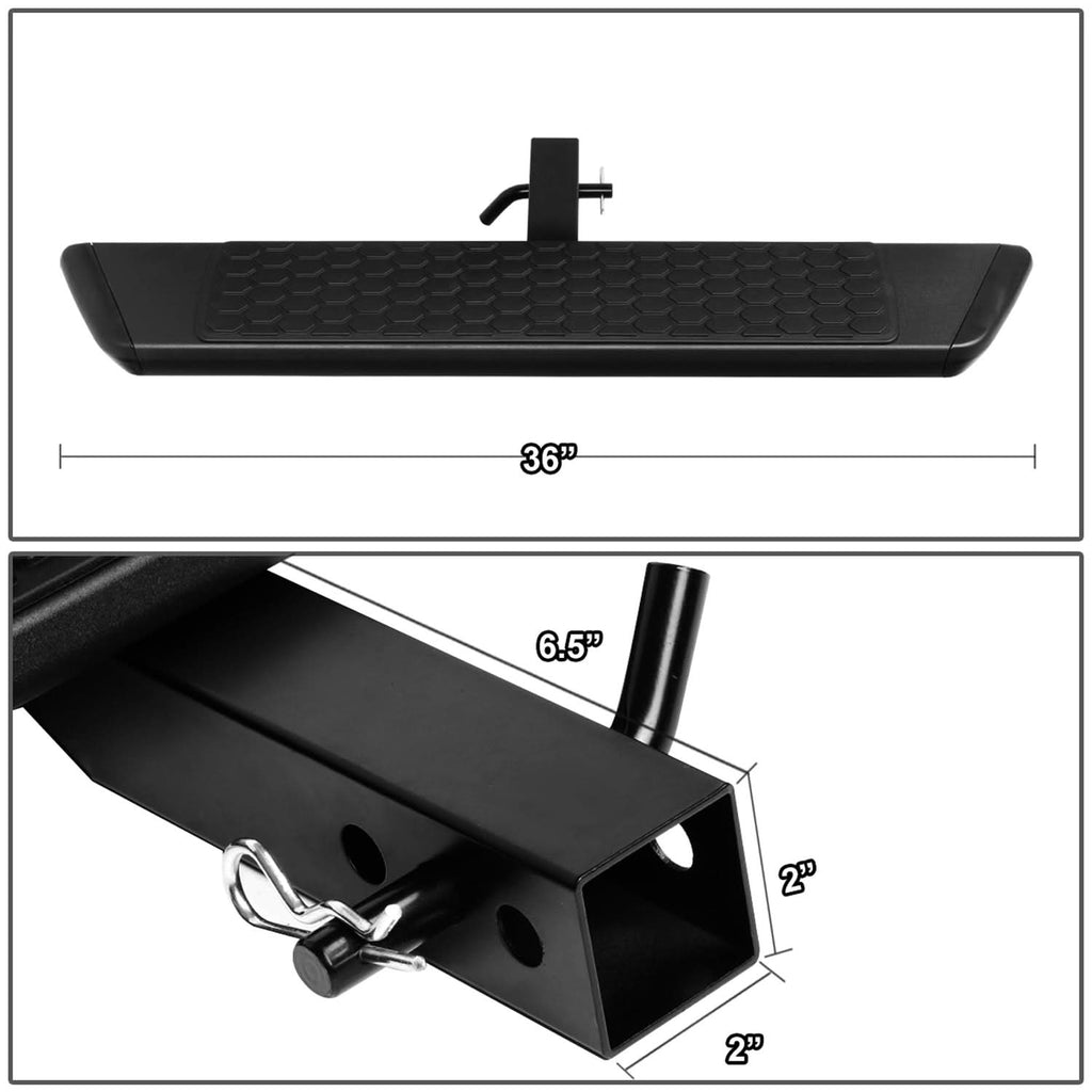 6 Inch Black Aluminum Hitch Step
