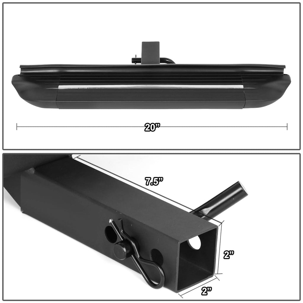 4 Inch Black Hitch Step - 53CM Length