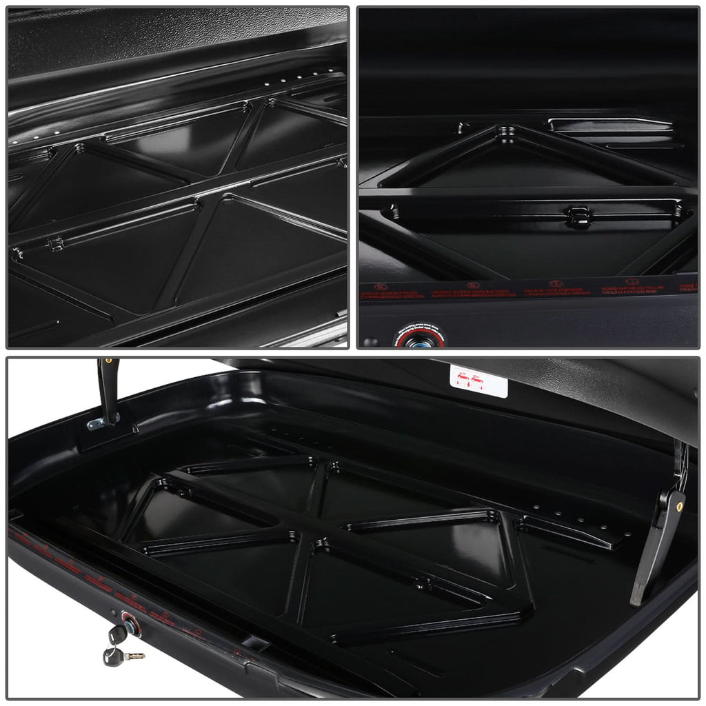 Universal Roof Rack Cross Bars + Cargo Box Set - 120CM Black