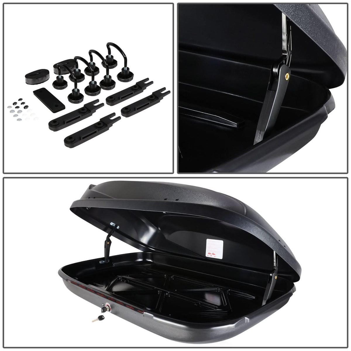 Universal Roof Rack Cross Bars + Cargo Box Set - 120CM Black