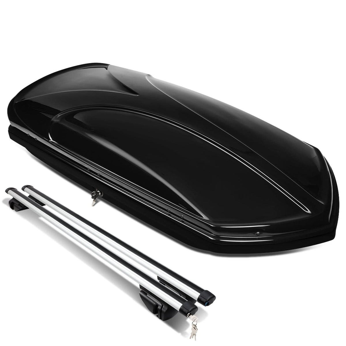 Universal Roof Rack Cross Bars + Cargo Box 135CM Black