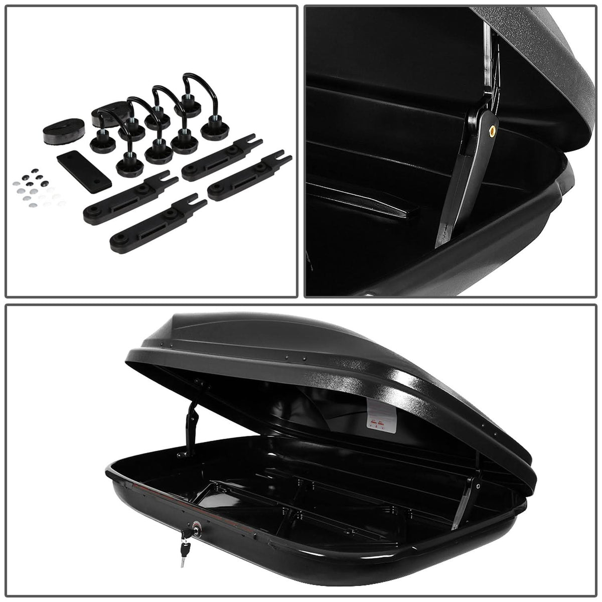 Universal Roof Rack Cargo Box - 133CM 330L 110 LBS - Texture Black