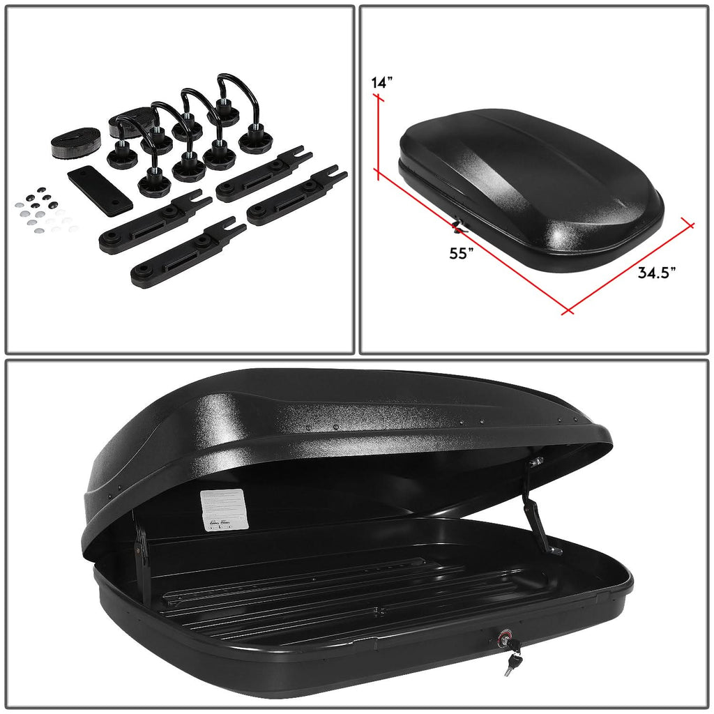 Universal Roof Rack Cargo Box - 139cm 360L 110lbs Capacity
